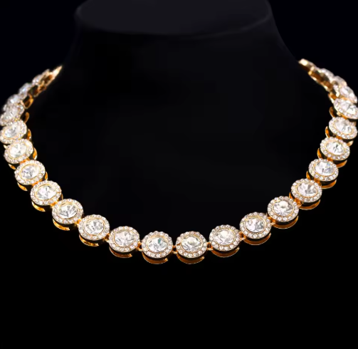 Diamond Tennis Necklace Round