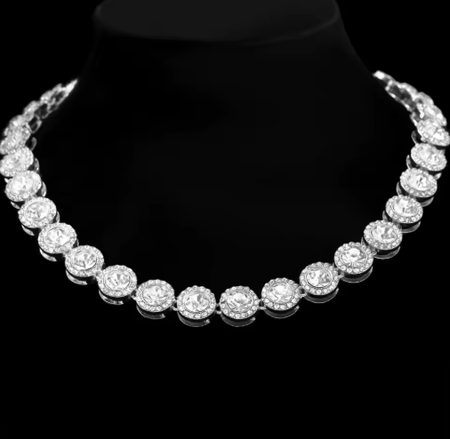 Diamond Tennis Necklace Round